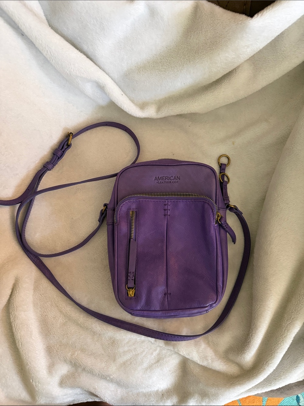 American Leather Co. Purple Crossbody Shoulder Bag
